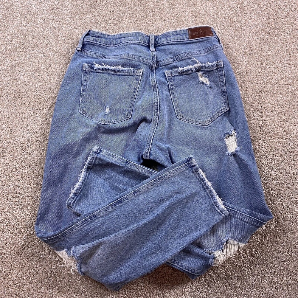 Hollister Womens Mom Jean Curvy High Rise 7 x 25 Distressed Destroyed - Picture 8 of 8